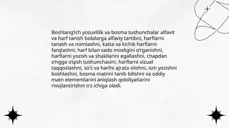 Bolalarni maktabga tayyorgarlik komponentlarining tavsifnomasi 4