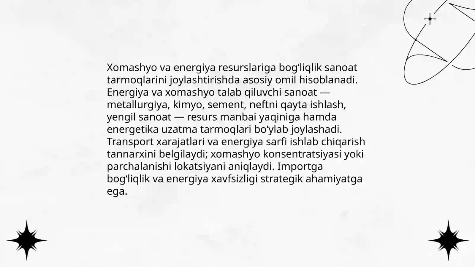 Sanoat tarmoqlarini joylashtirish 4