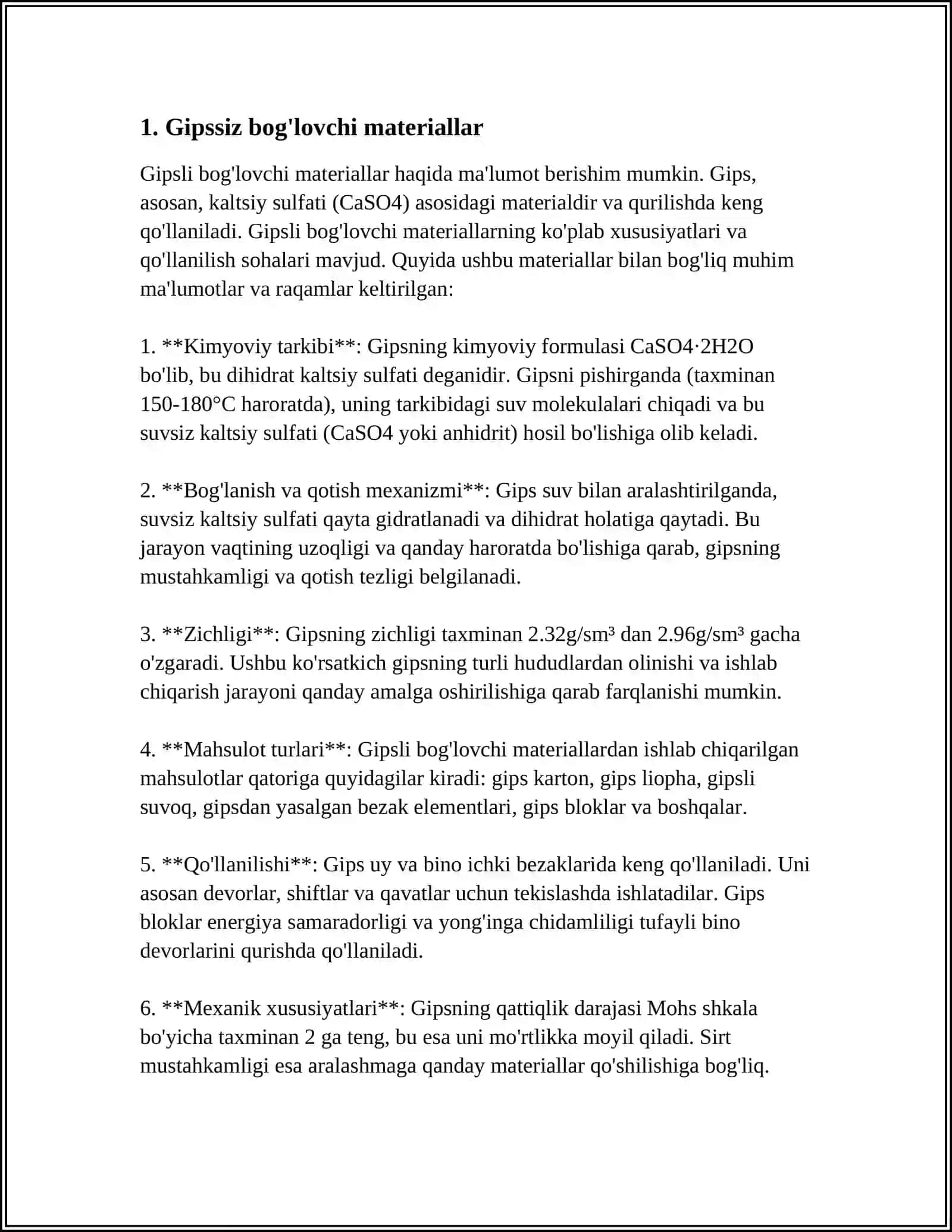 GIPSLI BOG'LOVCHILAR ISHLAB CHIQARISH TEXNOLOGIYASI 4