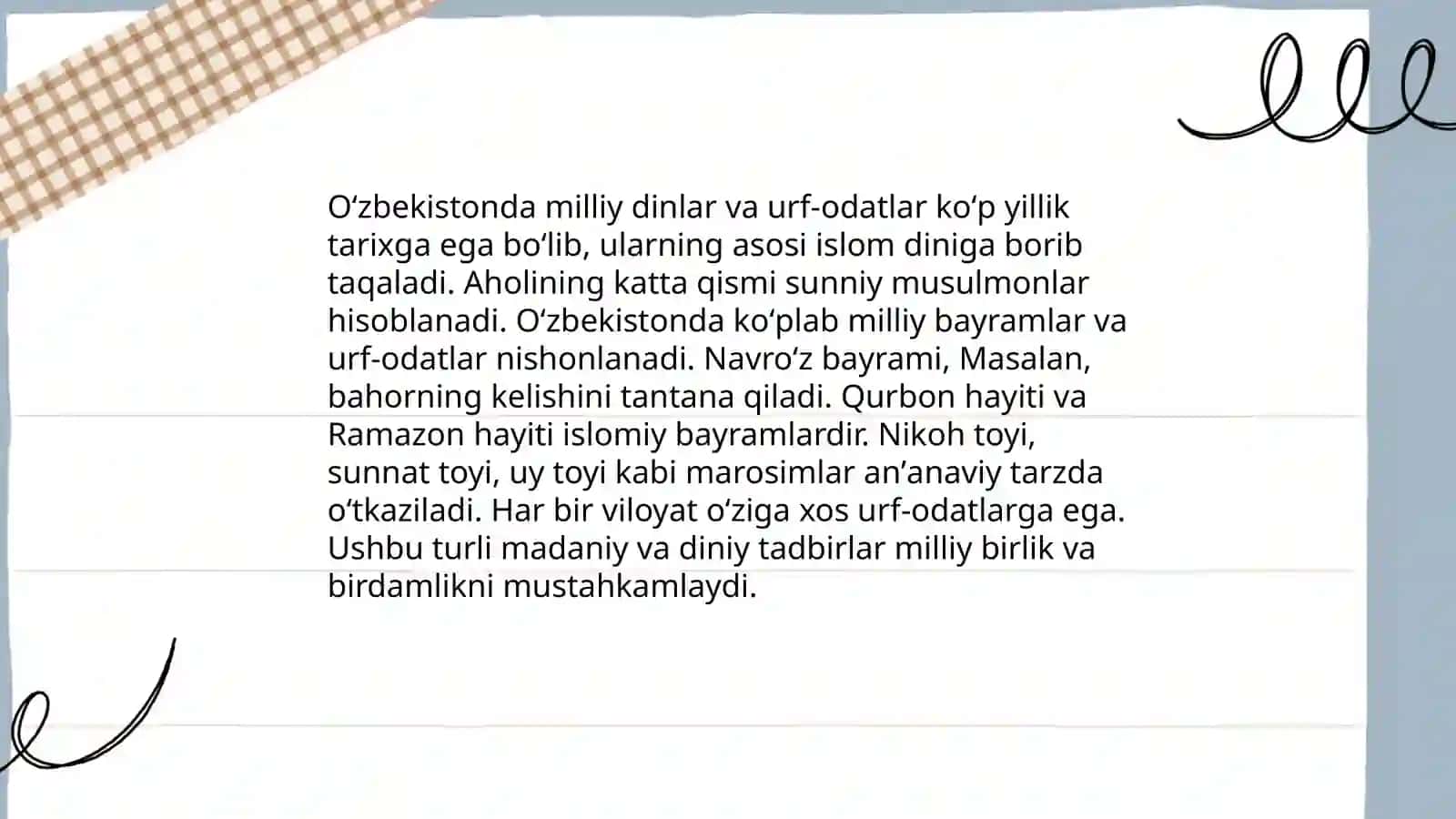Milliy dinlar 4