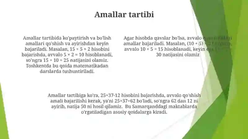 Nomanfiy butun sonlar ustida arifmetik amallar bajarishning og'zaki usullari 4