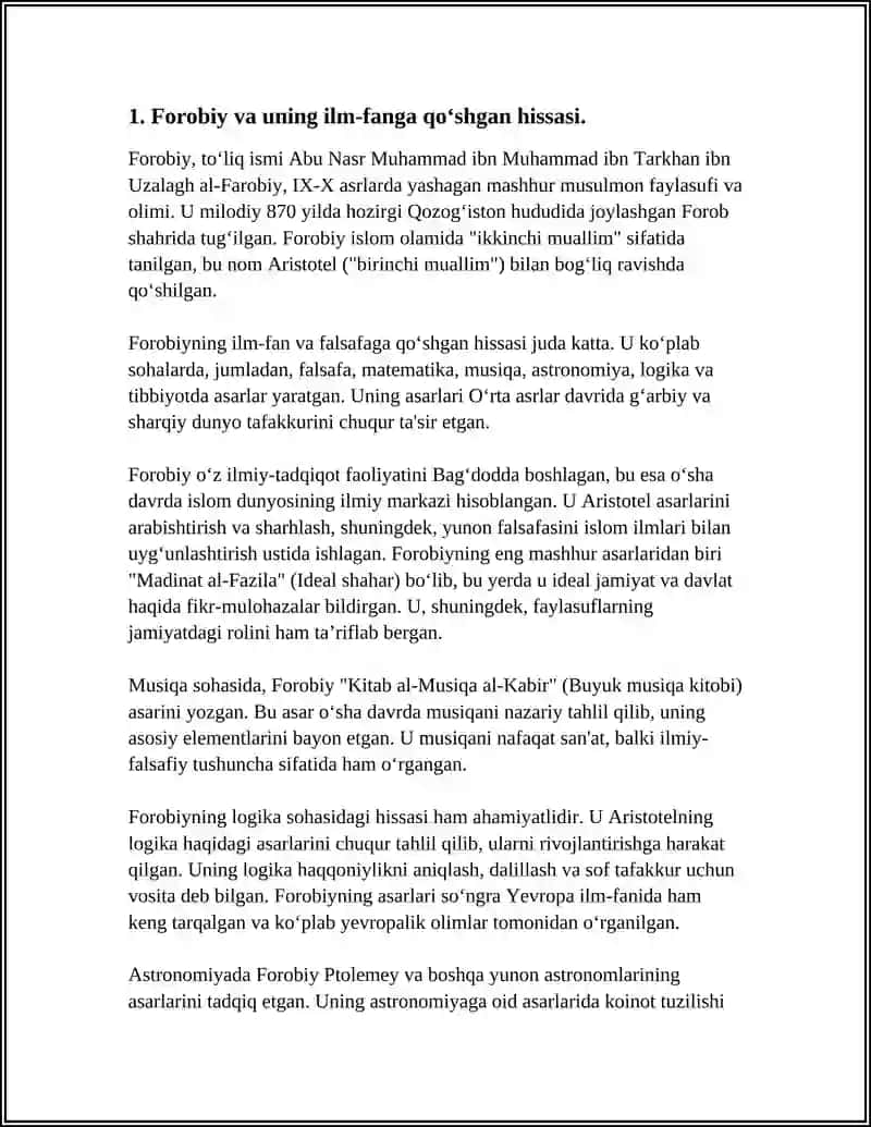 IX-XII ASRDA MAMLAKATIMIZ HUDUDIDA RO’Y BERGAN MADANIY UYG’ONISH (RENNESANS).BUYUK ALLOMALARNING JAHON SIVILIZATSIYASIGA QO’SHGAN HISSASI 4