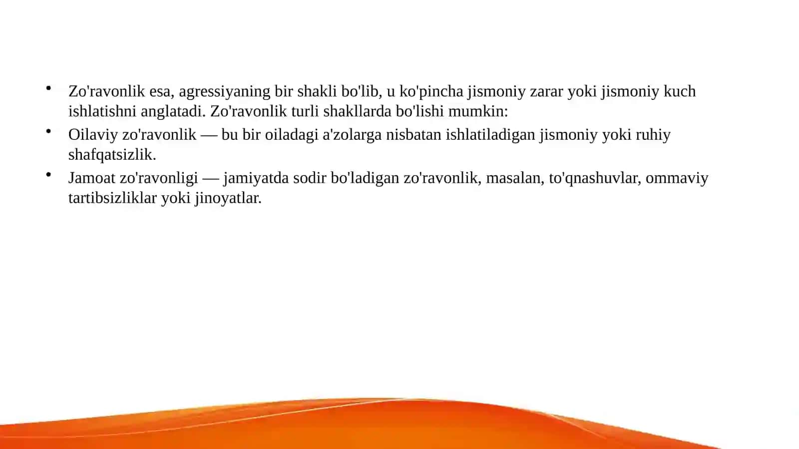 Konflikt signallari. Agressiya va zo’ravonlik haqida tushuncha 4