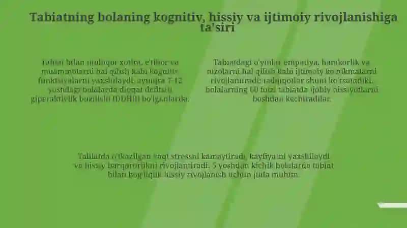 Pedagogik psixologiyaning bola tarbiyasida tabiatning ahamiyati haqida talimoti 4