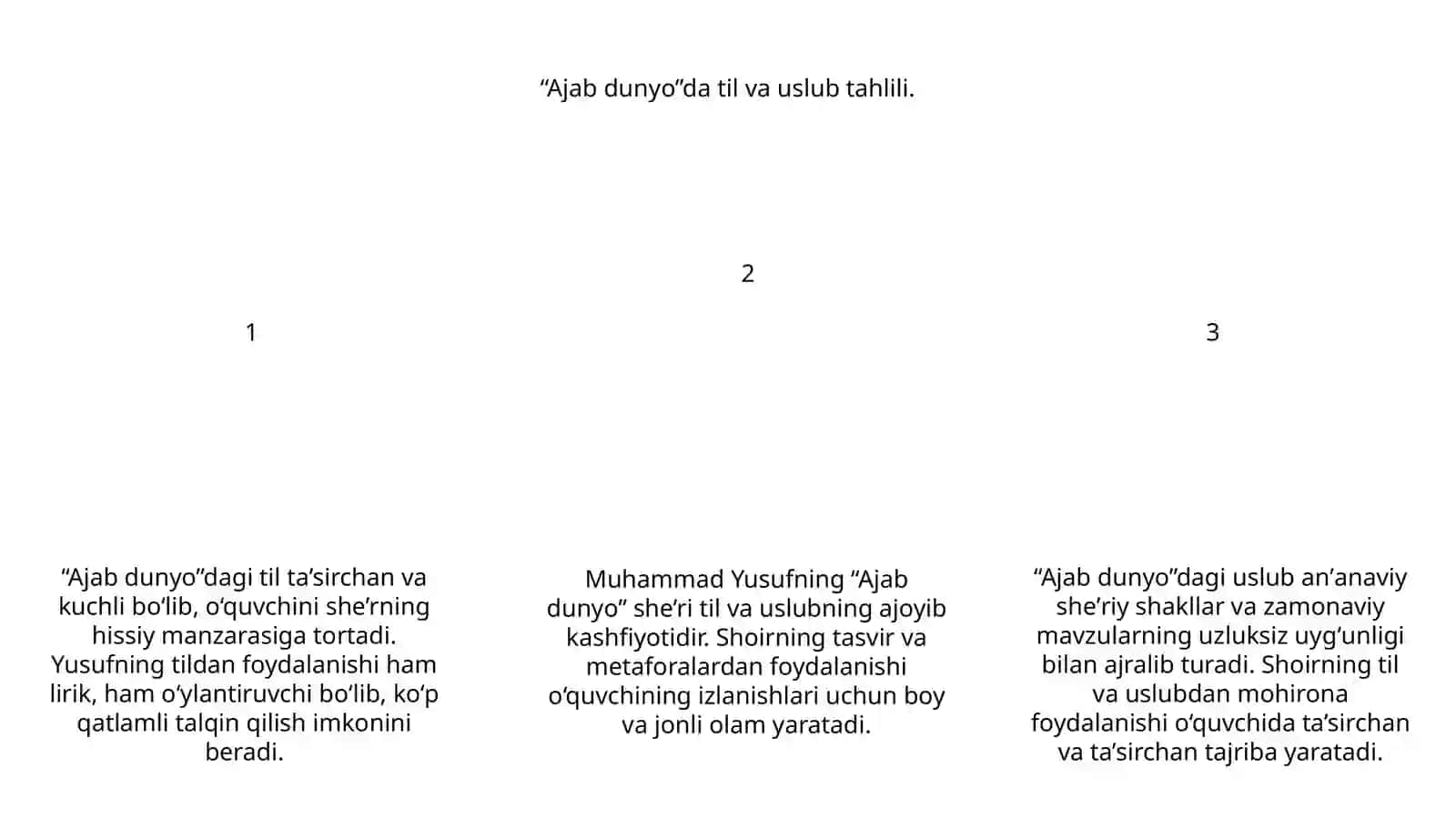 Muhammad Yusufning “Ajoyib dunyo” she’riga kirish 4