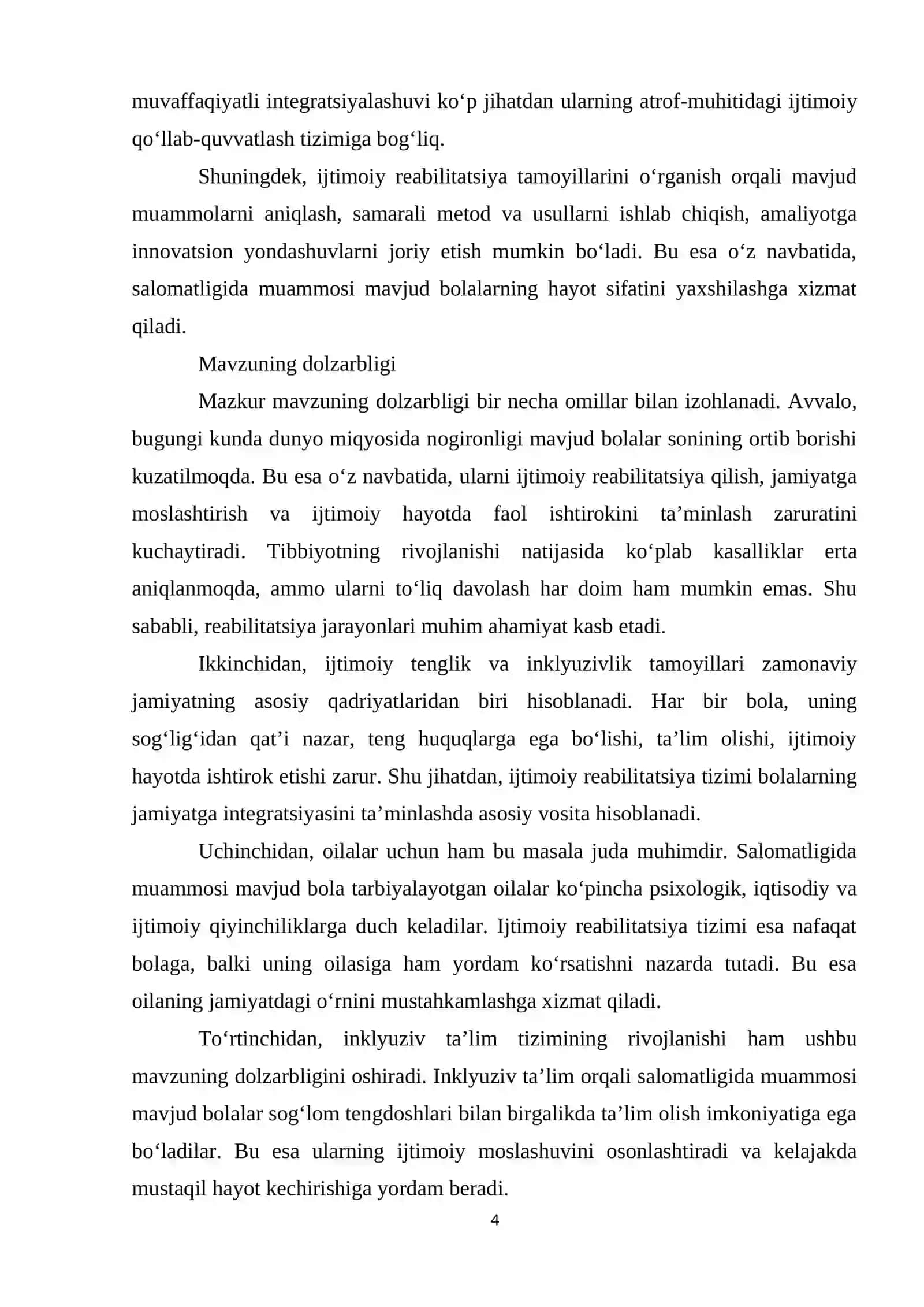 Salomatligida muammosi mavjud bolalarni, ijtimoiy reabilitatsiya qilish tamoyillari. 4