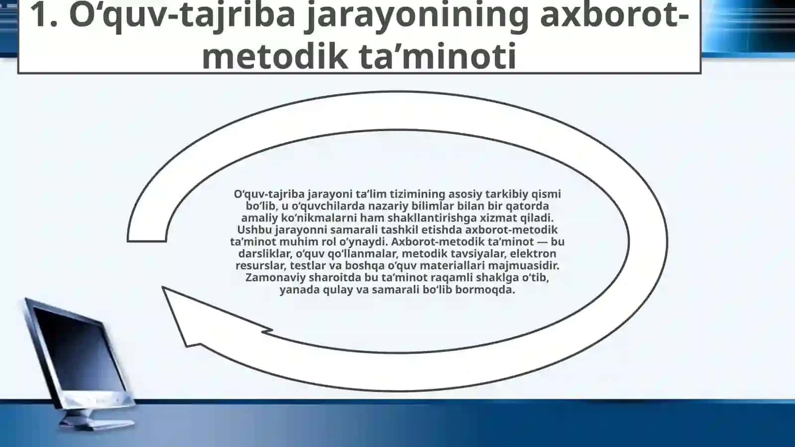 O'quv tajriba jarayonini axborot-metodik taminotini va ta'lim muassasasini tashkiliy bosh qarishni tashkiliy avtomatlashtirish 4