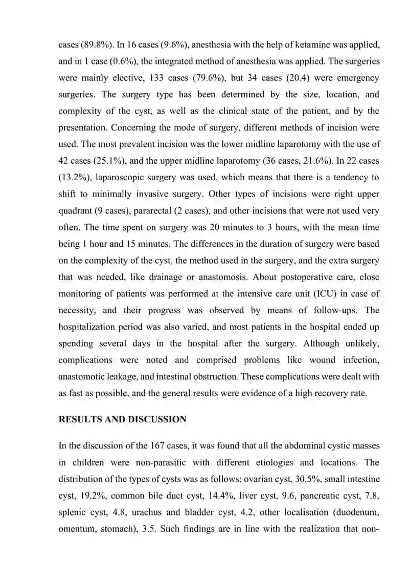 CYSTIC ABOMINAL MASSES IN CHILDREN AND THEIR SURGICAL TREATMENT TACTICS 4