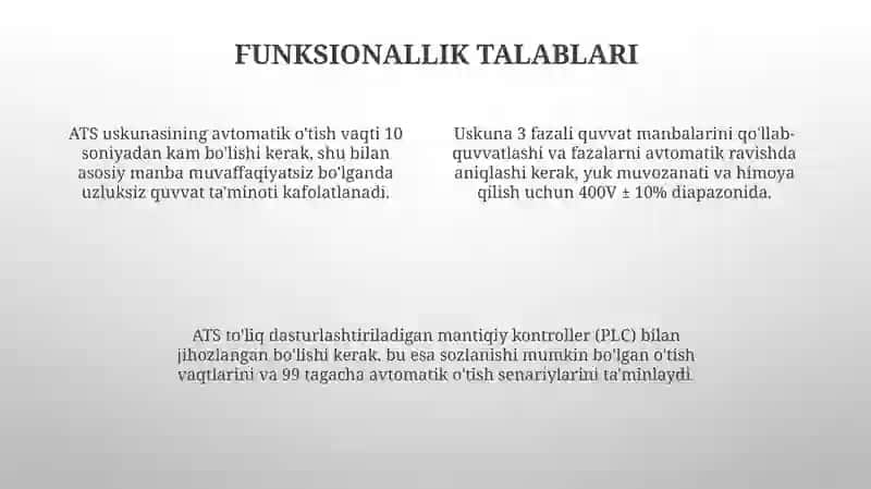 ATS Uskunalariga talablar 4