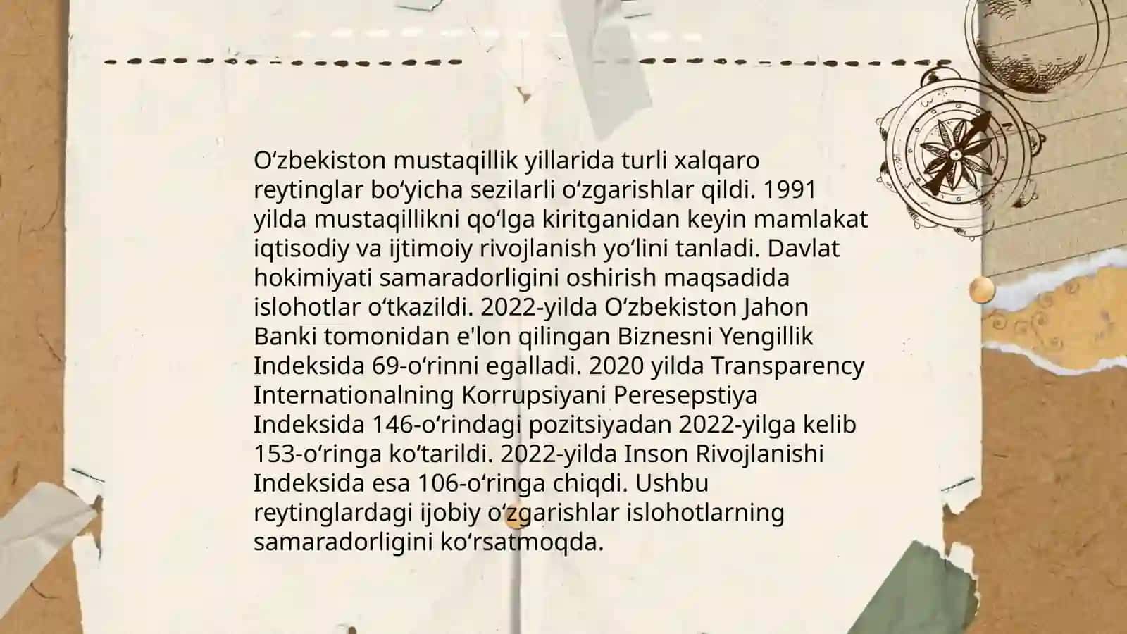 Oʻzbekistonni xalqaro reytinglardagi koʻrsatgichlarini koʻtarishning tarixiy va siyosiy ahamiyati 4
