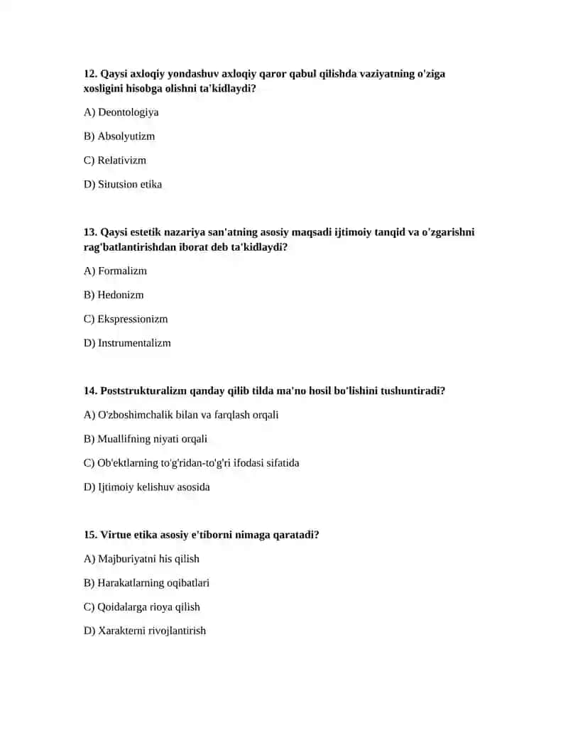 Tarix falsafasi. axloq falsafasi. estetika. jamiyat falsafasi 4