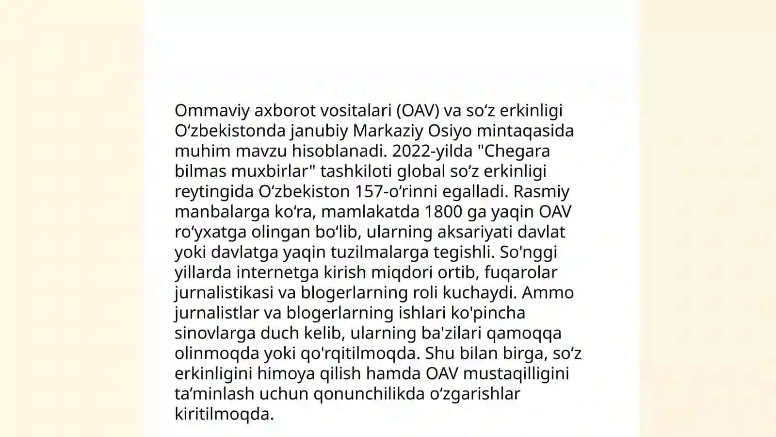 Ommaviy axborot vositalarining huquqiy maqomi 4