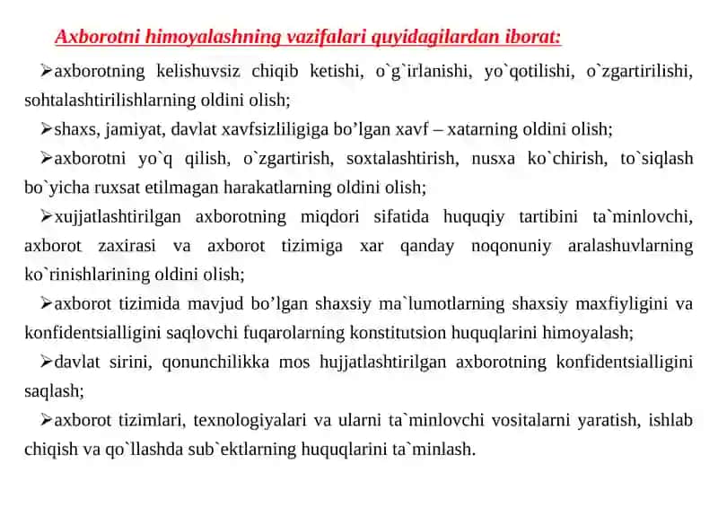 TЕXNIK VA TEXNOLOGIK JARAYONLARDA AXBOROT XAVFSIZLIGINI TA’MINLASH 4