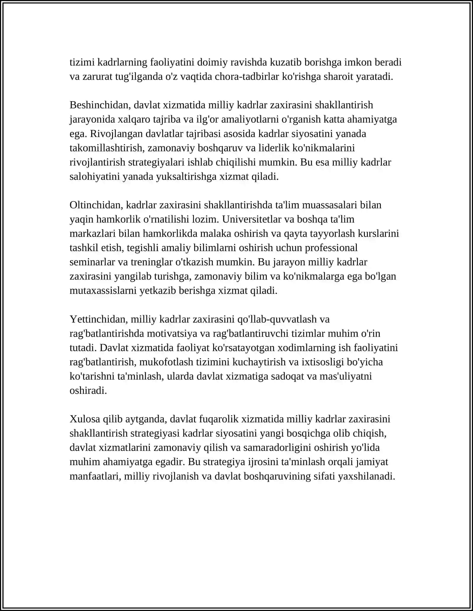 DAVLAT FUQOROLIK XIZMATIDA MILLIY KADRLAR ZAXIRASI 4