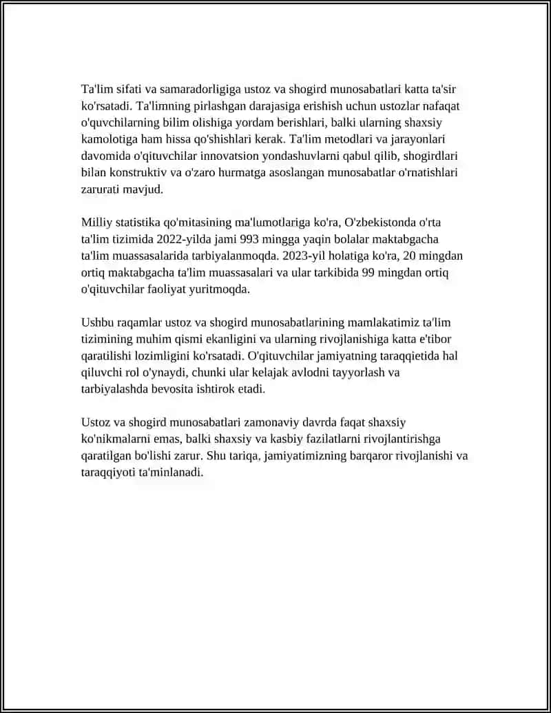 MUSLIHIDDIN SAʼDIY SHEROZIYNING GULISTON ASARIDA USTOZ VA SHOGIRD HAQIDA 4