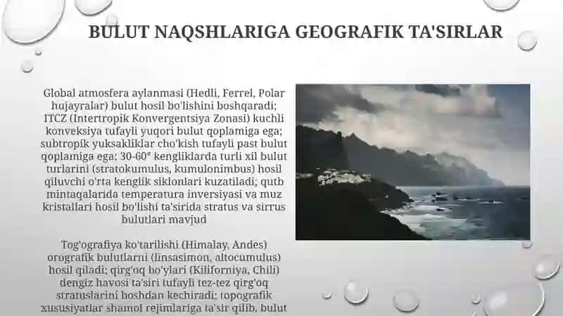 Bulutlarning sutkalik va yillik oʻzgarishlari 4
