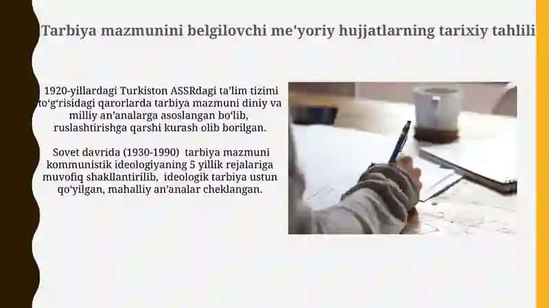 Tarbiya fanini mazmunini belgilovchi me'yoriy hujatlar 4