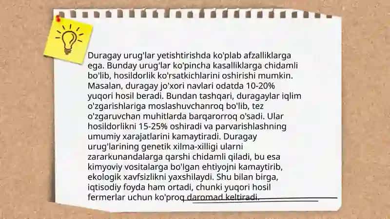 Dala ekinlarida duragay urug'lar olish muammolari 4