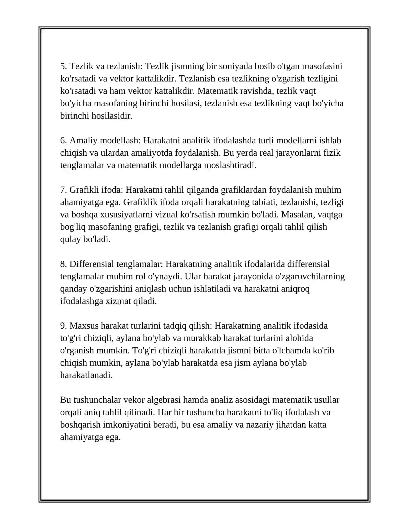 HARAKATNING ANALITIK IFODASI 4