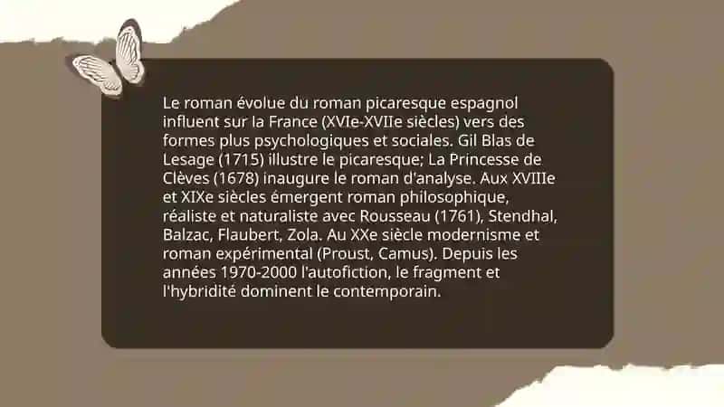 Les formes artistiques majeures dans la littérature française et leur evolution 4
