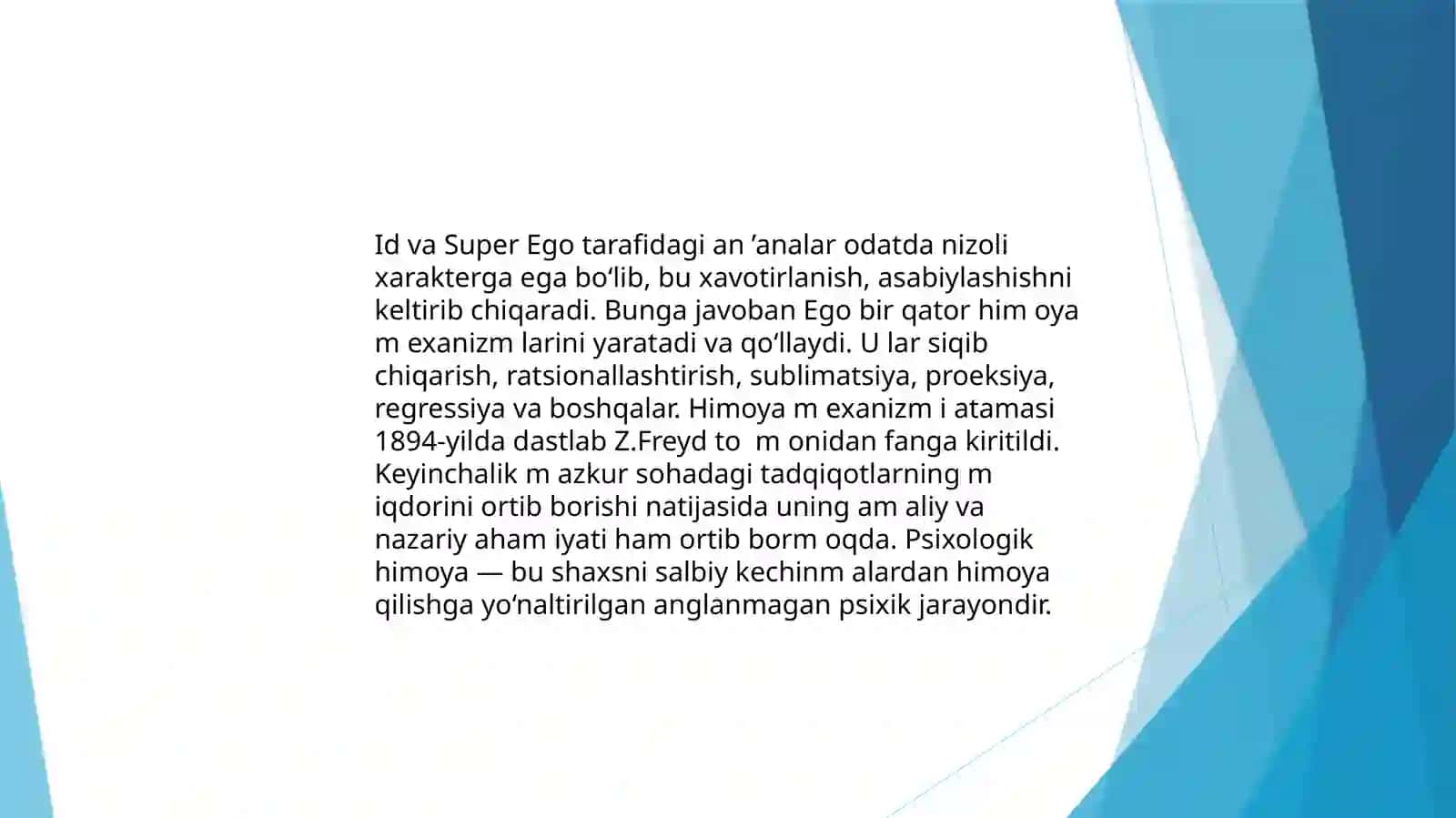 5.1.Z.FreydningklassikpsixoanalizidapsixikrivojlanishmasalasiZigmundFreyd1856-yildaFreyburgda,o'shapaytdagiAvstriyaVengriyaimperiyasininghozirgikunaaChexrespublikasigataalluqliqismidatug'ildi 4