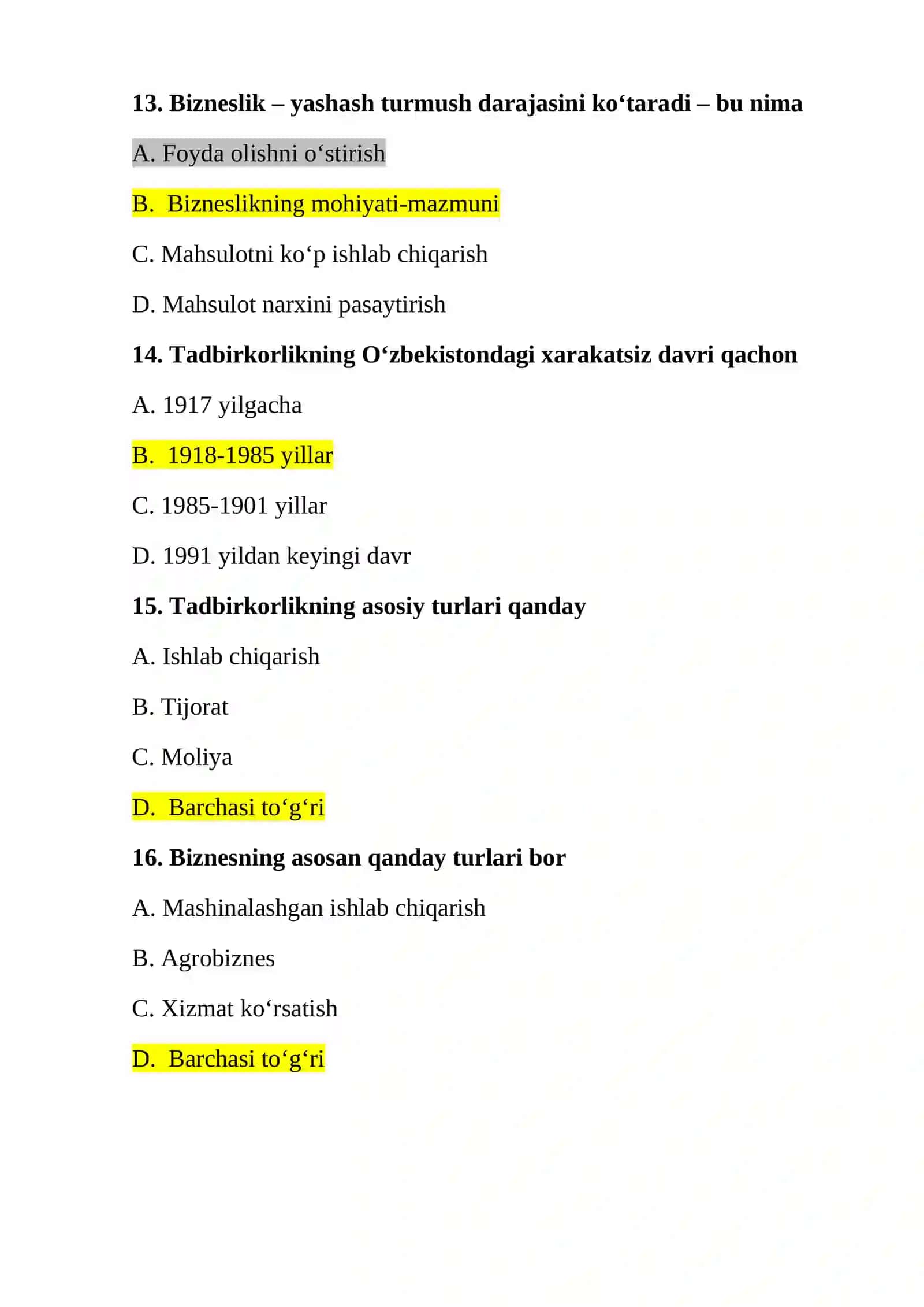 Iqtisodiy xavfsizlik fanidan test savollari 4