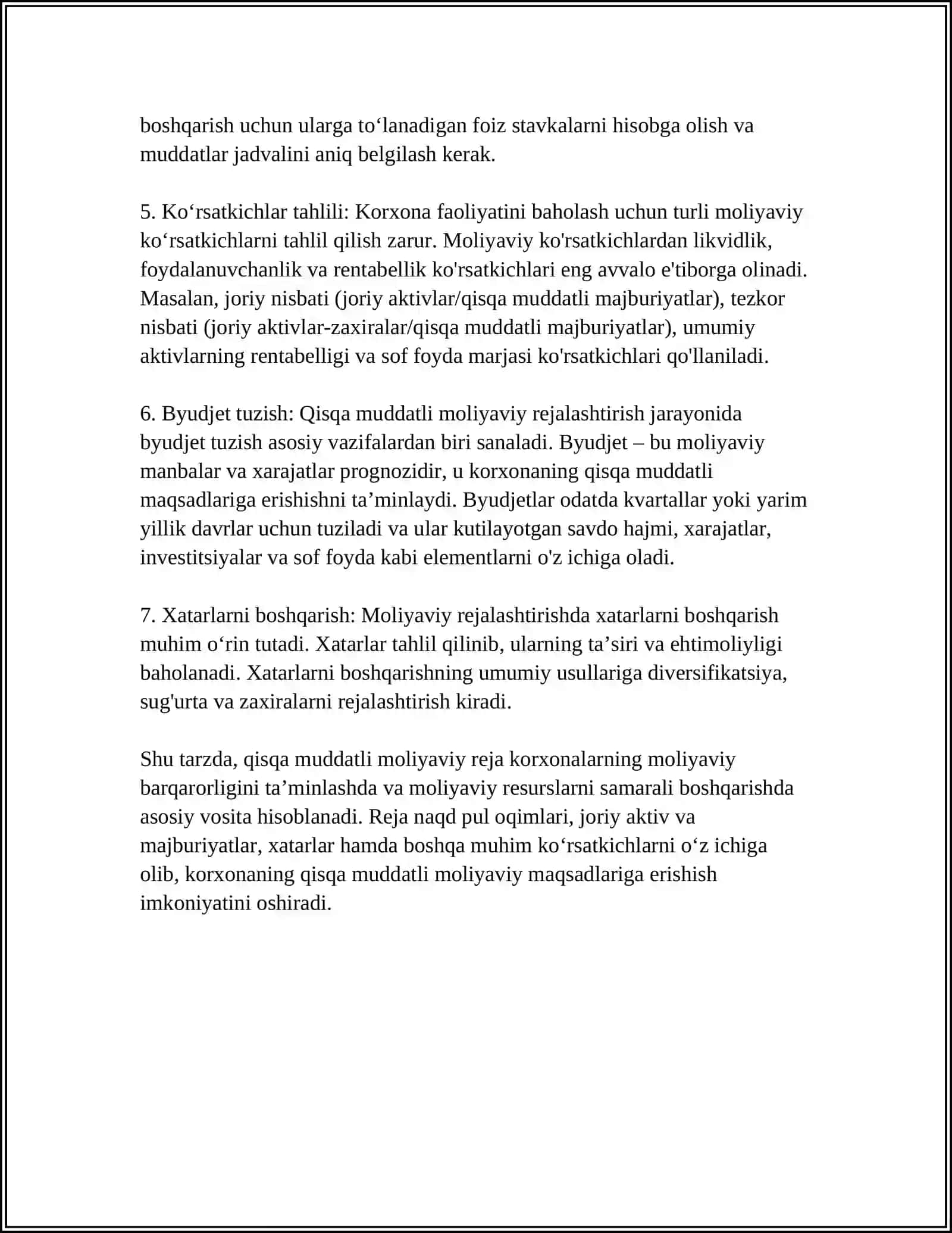 TO LOV BALANSINI QISQA VA UZOQ MUDDATLI TARTIBGA SOLISH USULLARI 4