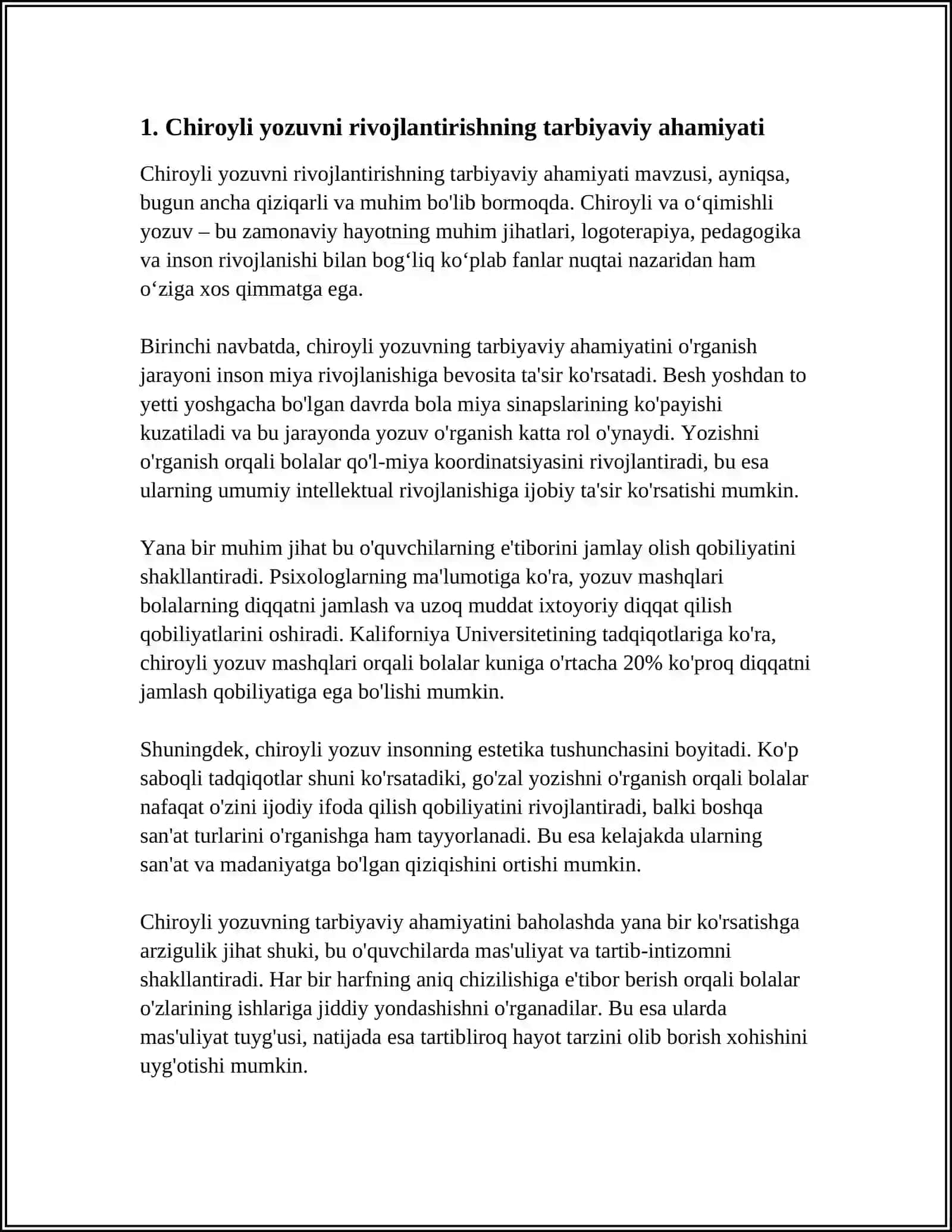 O‘QUVCHILARNI CHIROYLI YOZUVGA O‘RGATISHNING IJTIMOIY AHAMIYATI 4