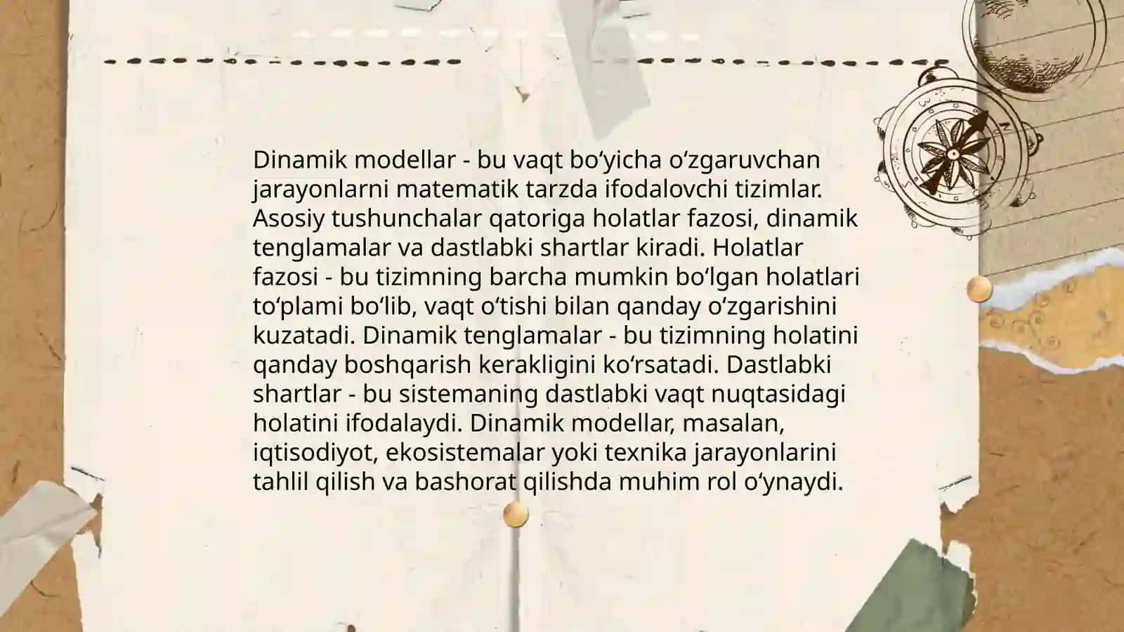 Statsionar oʻzgaruvchili dinamik modellar 4