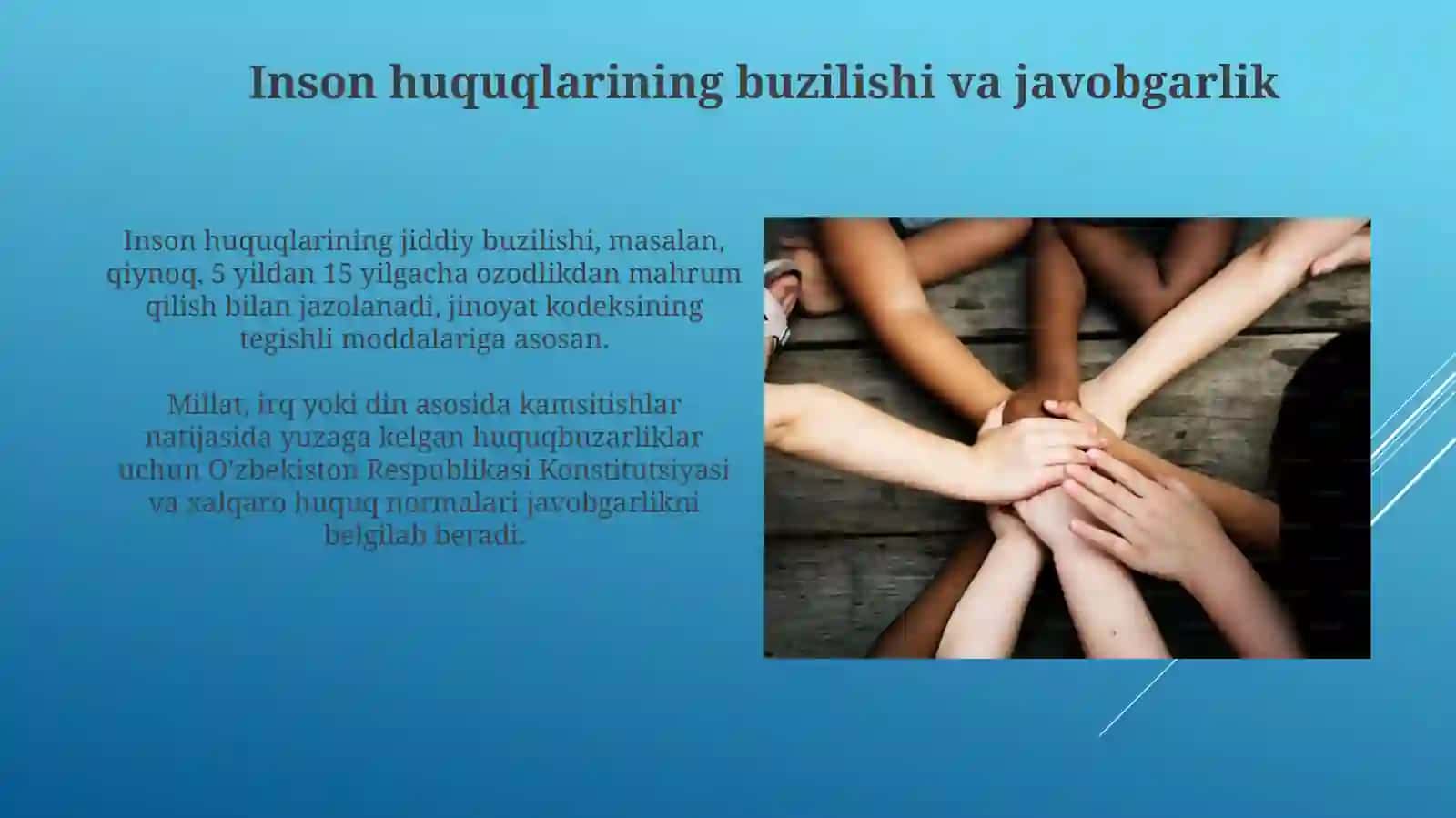 Insonning qadr-qimmati, uning shaxsiy, ijtimoiy va madaniy huquqlari 4