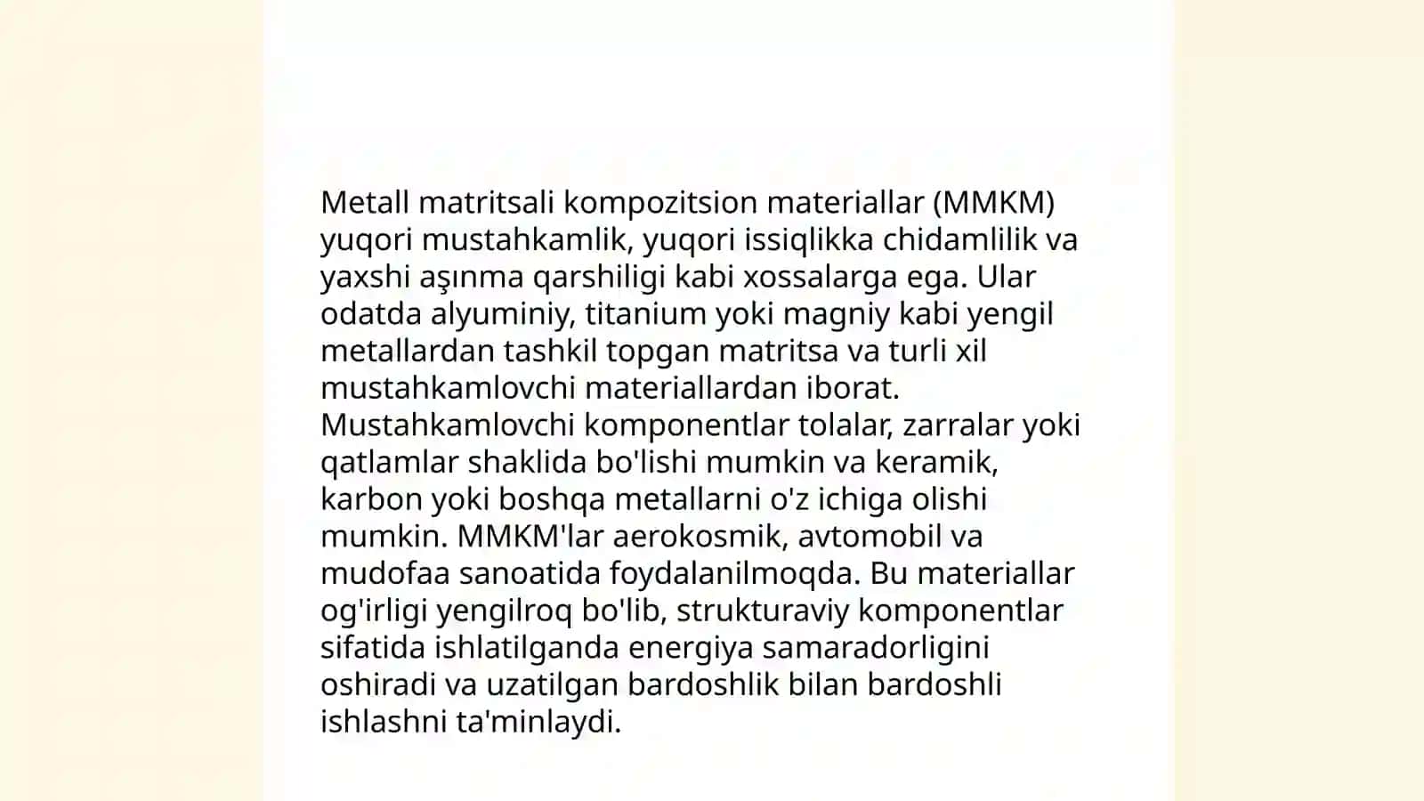 Metall matritsali kompozitsion materiallar 4
