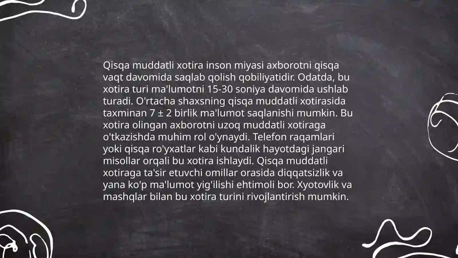 Xotira turlari va uning jarayonlari 4