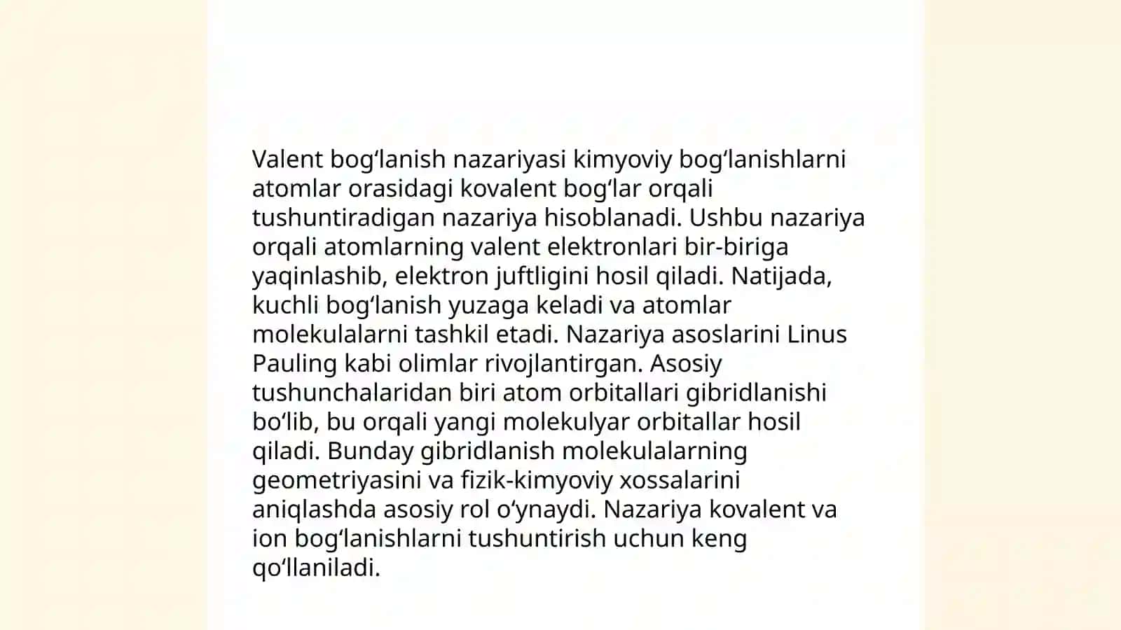 Valent bogʻlanish usuli 4