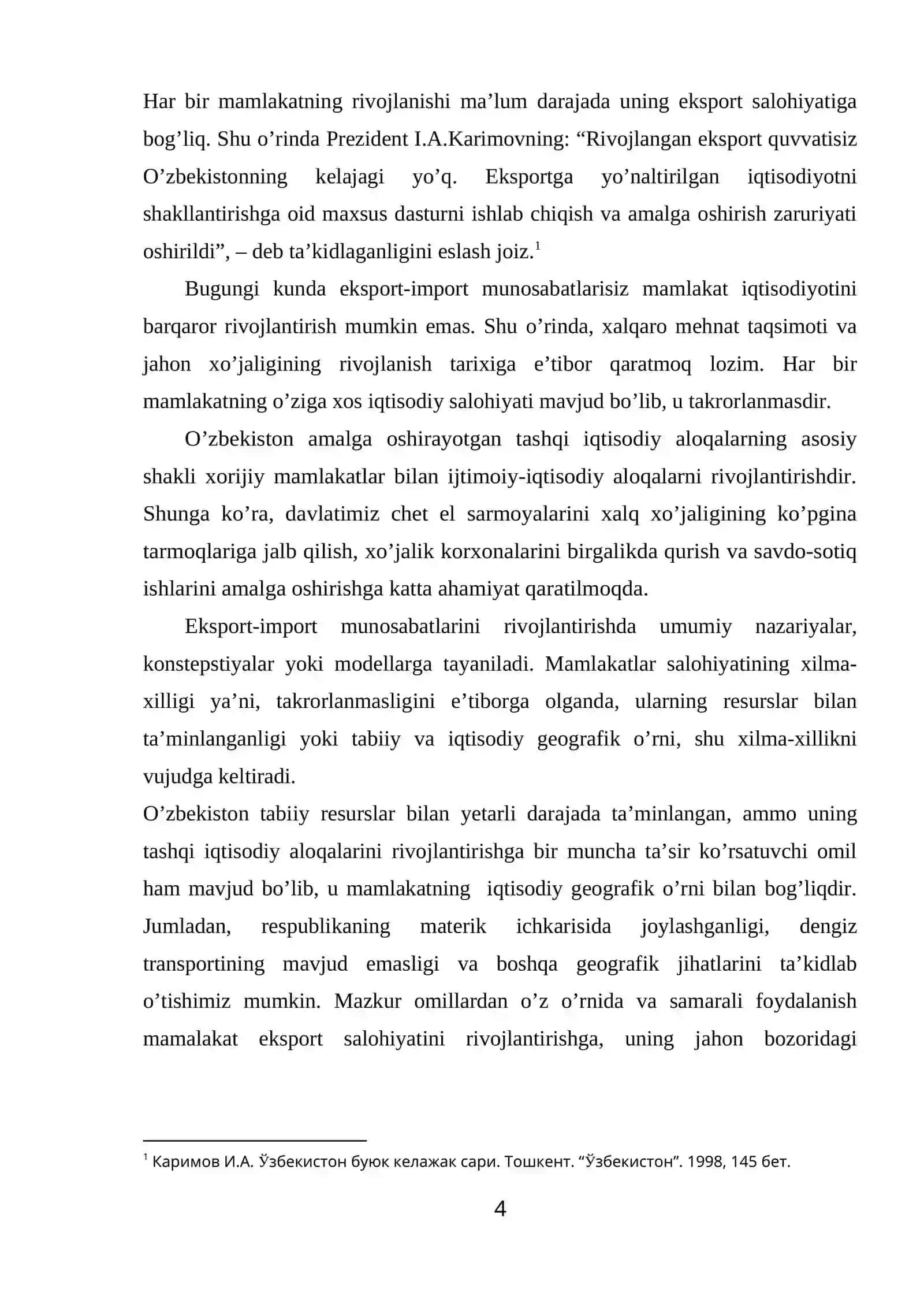 MUSTAQILLIK YILLARIDA O`ZBEKISTONNING TASHQI IQTISODIY ALOQALARI 4
