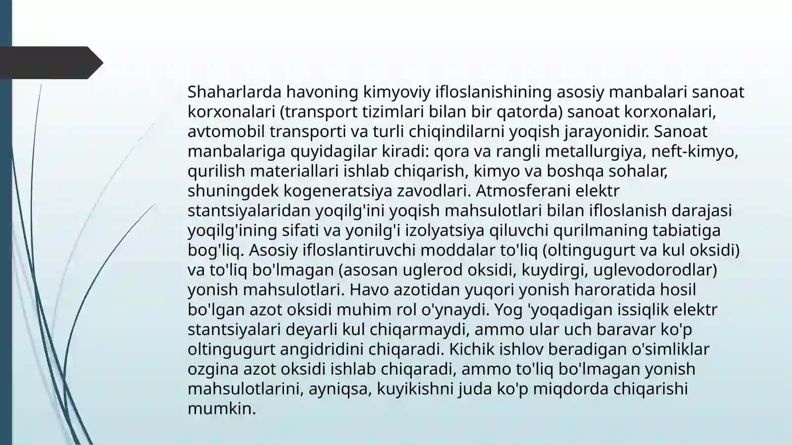 Shahar va urbanizatsiya ekologiyasi 4