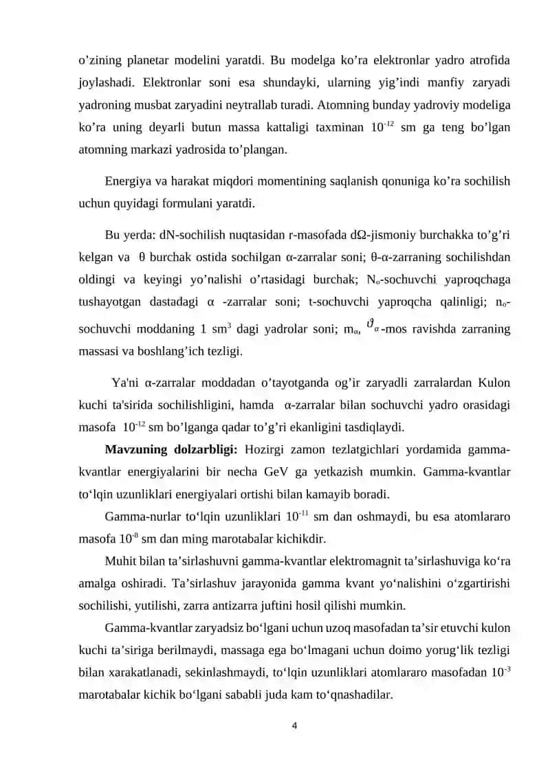 "ATOM YADROSI VA ELEMENTAR ZARRALAR FIZIKASI" 4