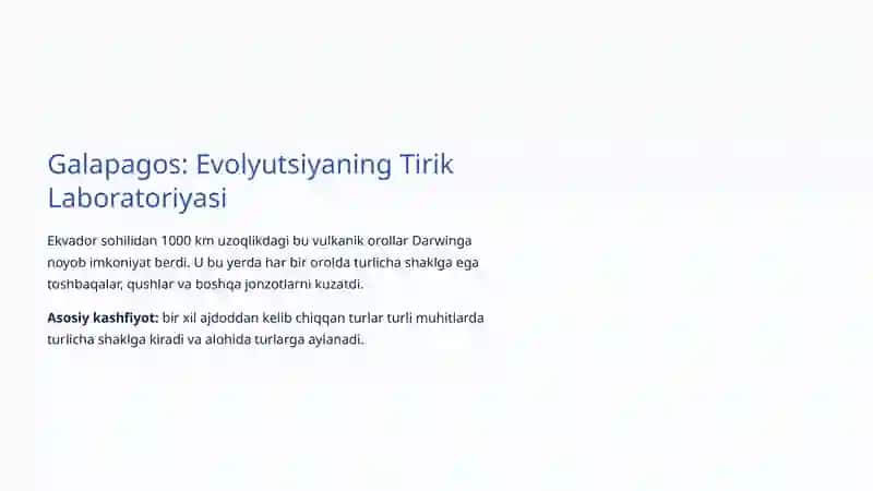 Evolyutsiya Nazariyasining Boshlanishi 4