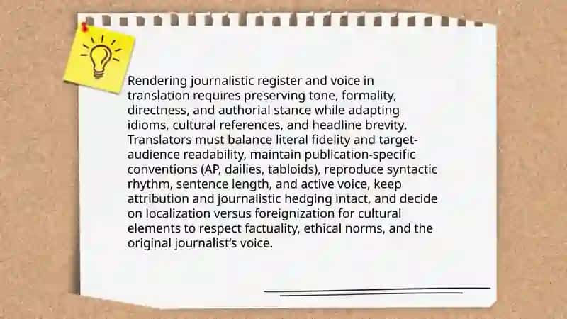 Translating newspapers and journalistic tests 4