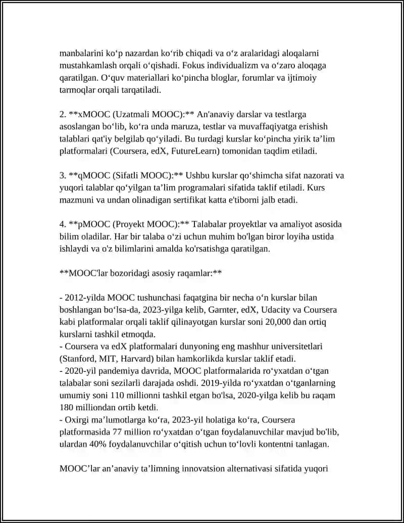 Ochiq ommaviy onlayn kurslar 4