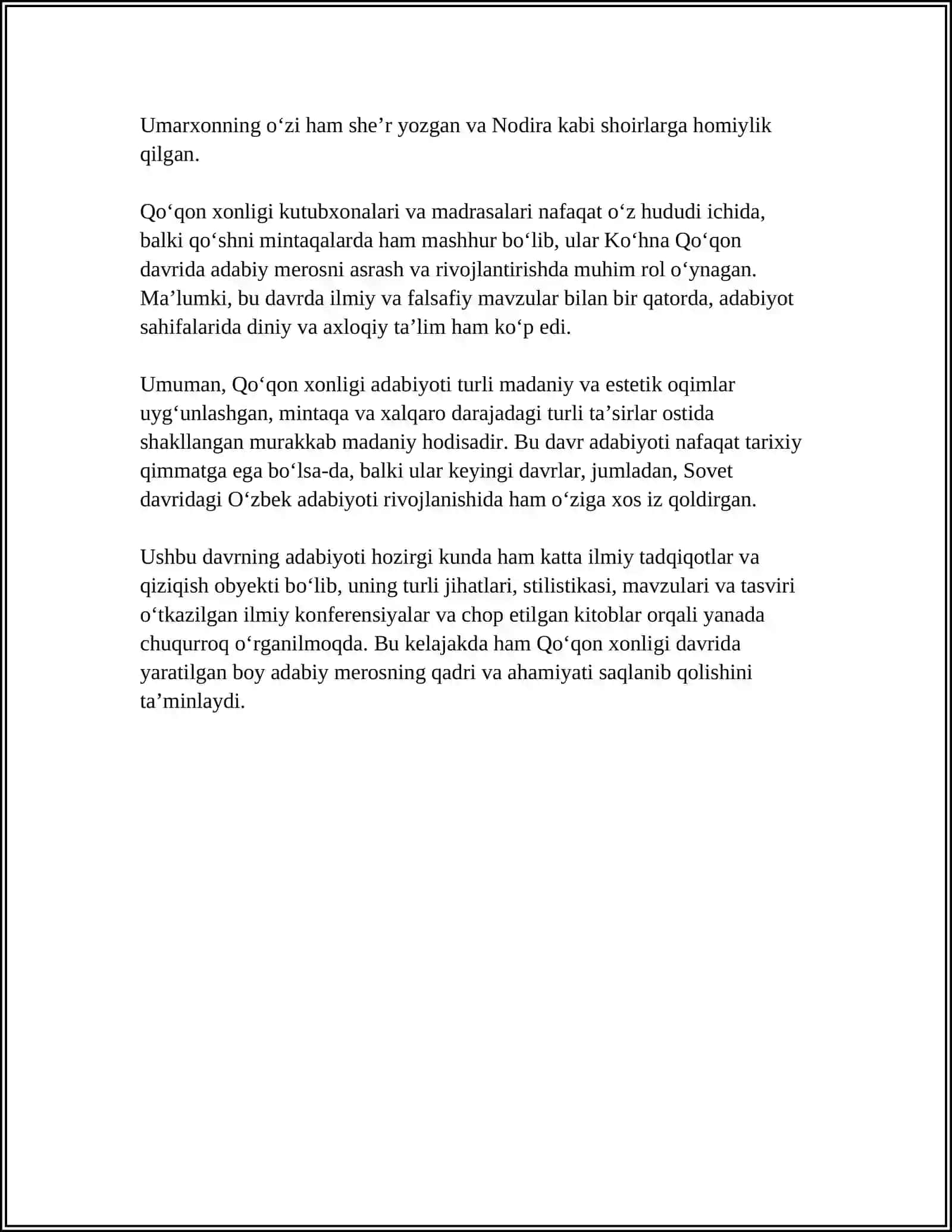 QOʻQON XONLIGIDA ADABIY MUXIT 4