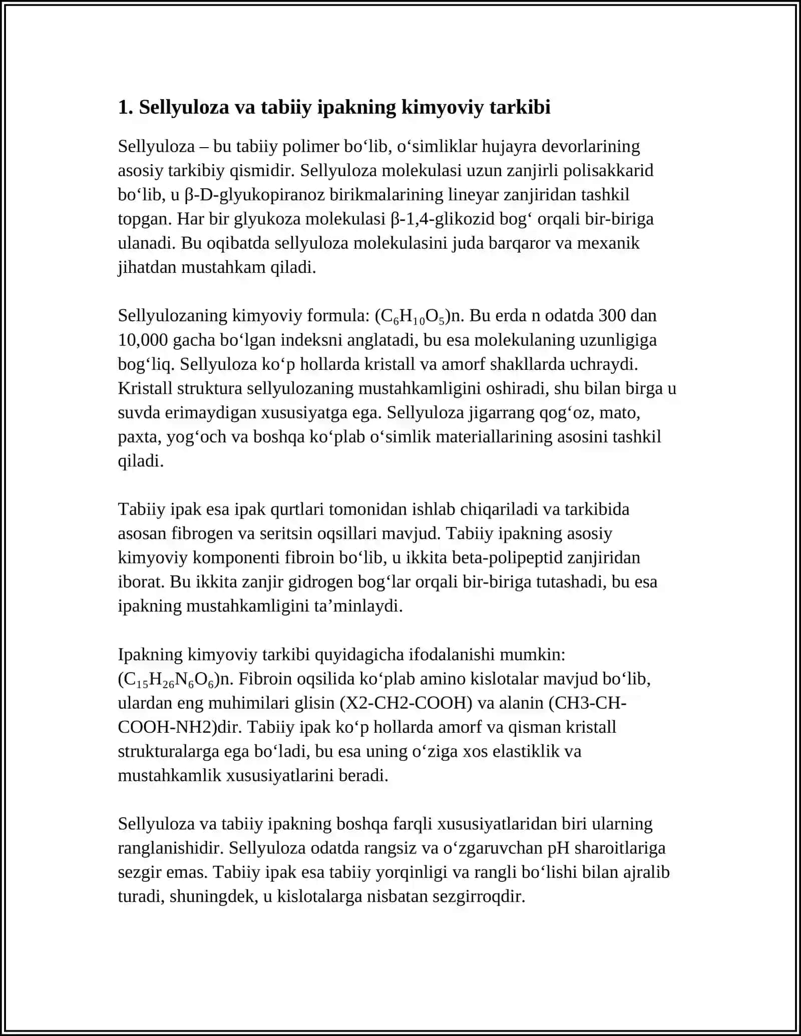 SELLYULOZA VA TABIIY IPAKNING POLIMERANOLOGIK OZGARISHLARI 4