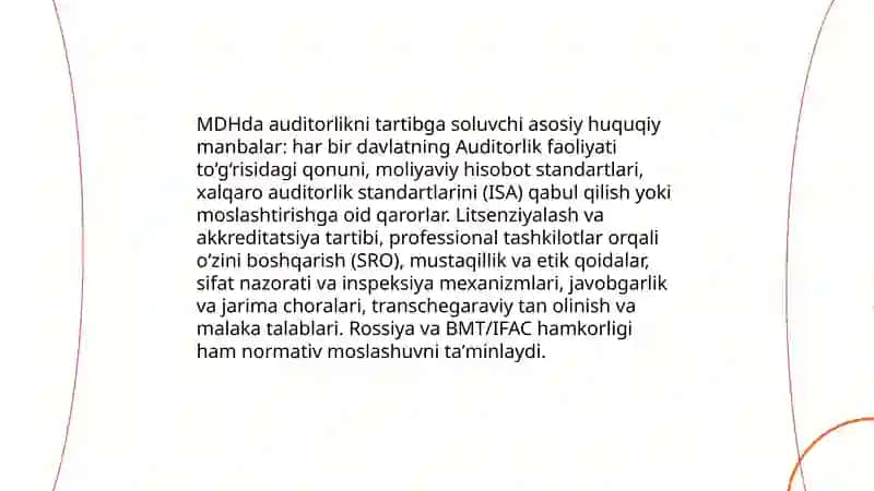 MDH davlatlarida auditorlik faoliyati 4