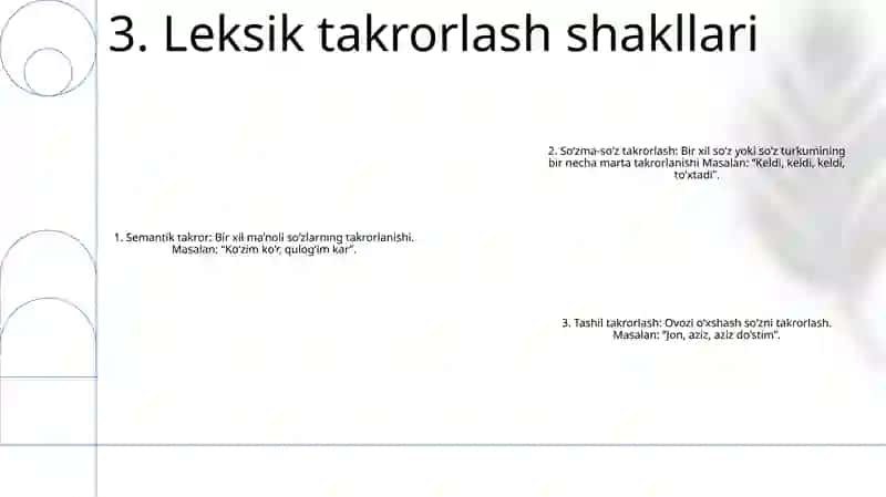 Badiiy Matnda Leksik Takror 4