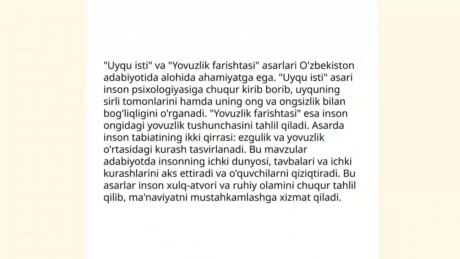 Uyqu isti va Zulfiya Qurolboy Qizining hikoyalari 4