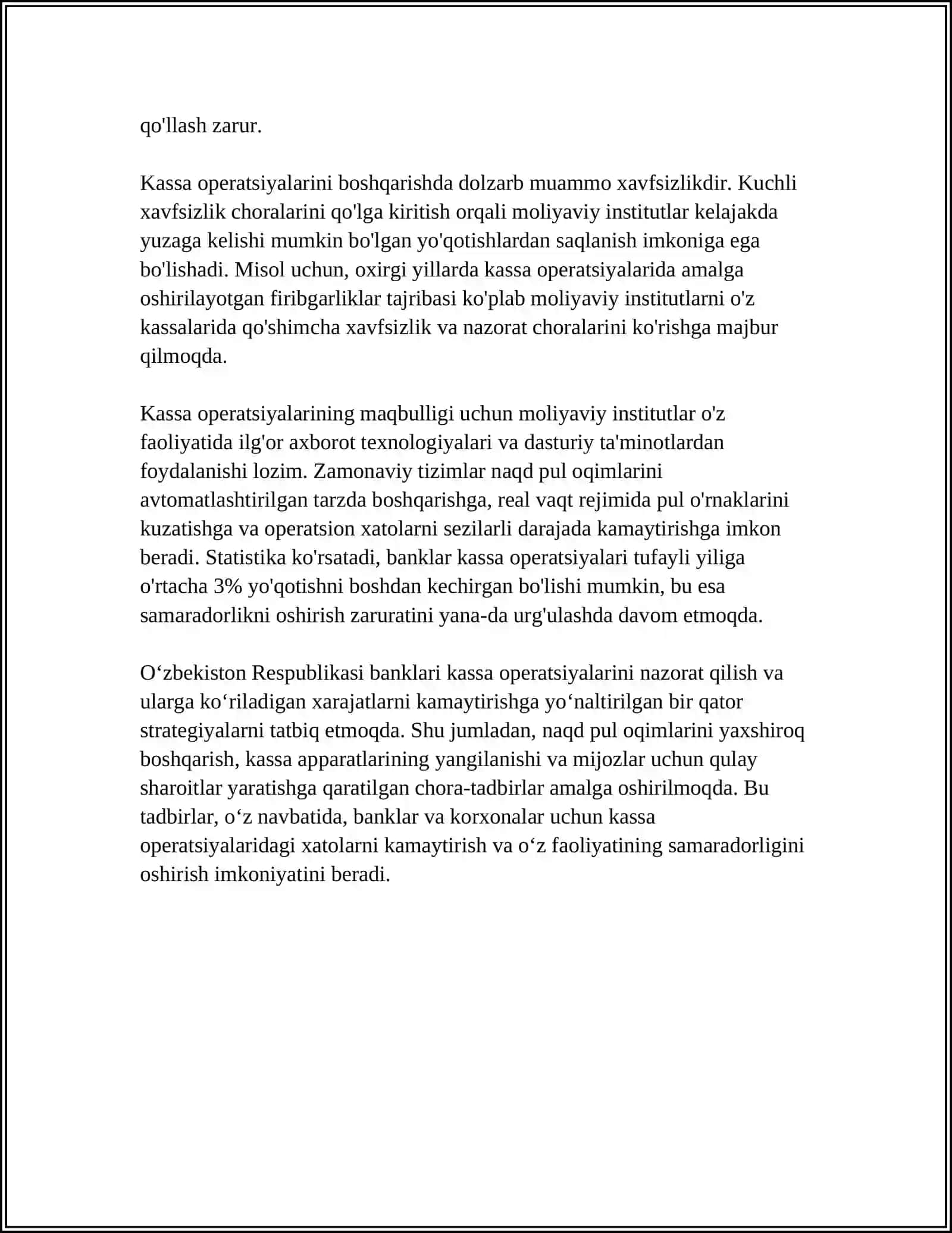 Kassa operatsiyalarining hisobi 4