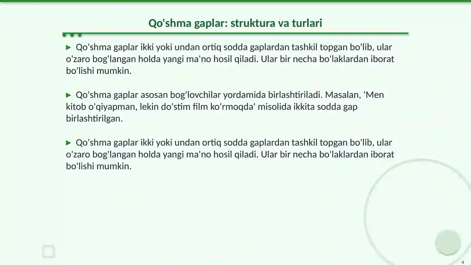 Gapning tuzilish jihatdan turlari 4