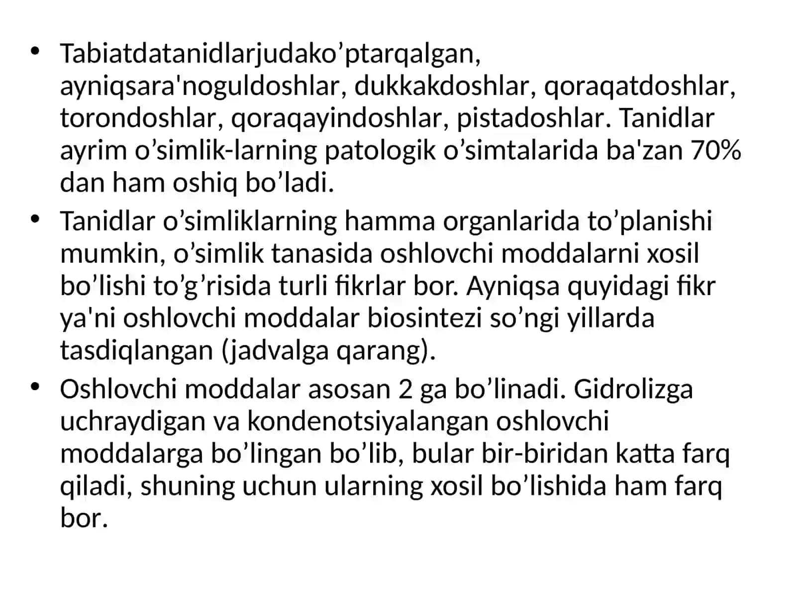 Oshlovchi modda saqlovchi dorivor o’simliklar va mahsulotlar 4