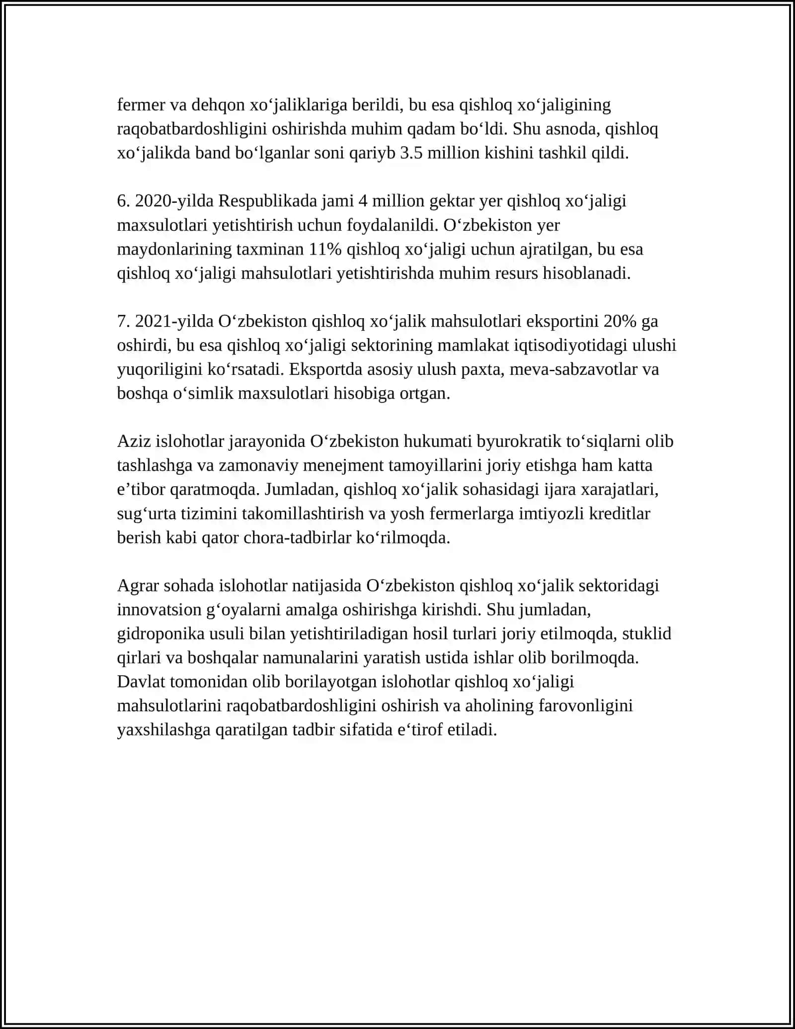 DAVLATNING AGRAR SIYOSATI 4