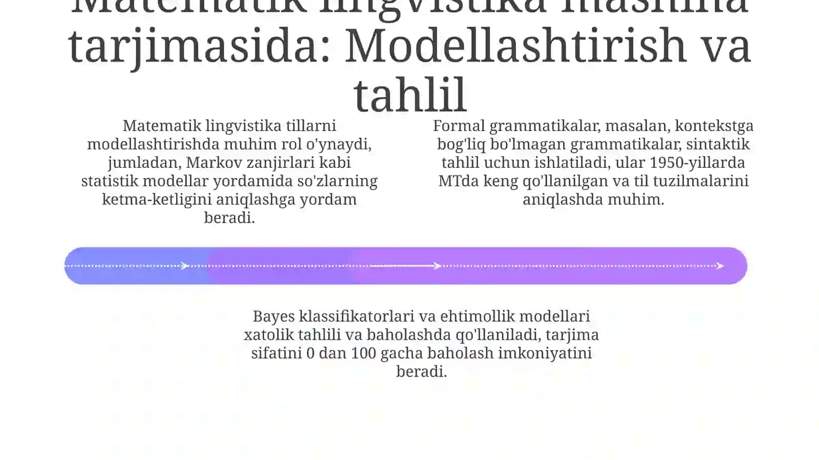Mashina tarjimasining matematik lingvistik va psixolingvistika bilan aloqasi 4