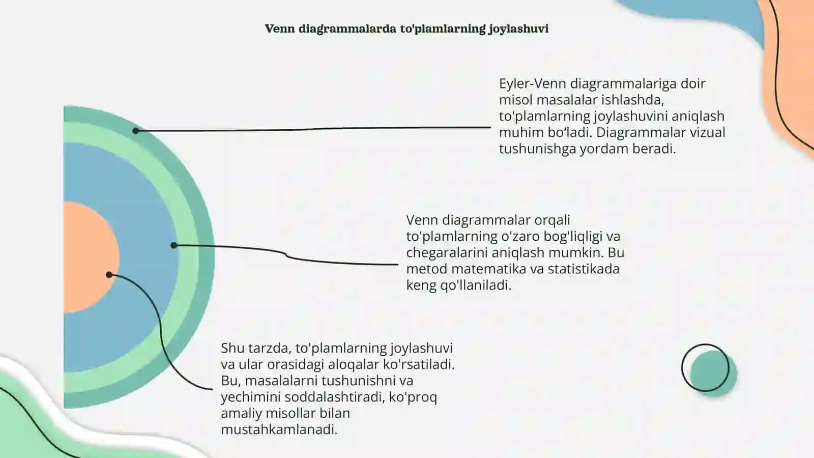 Eyler-Venn diagrammalariga doir misol masalalar ishlash 4